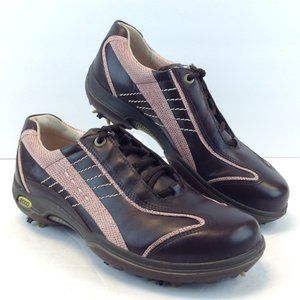 Ecco Hydromax Brown & Textured Pink Spiked TPU Outsole Golf Shoes